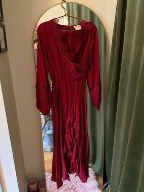 Joyfolie Burgundy Midi Dress